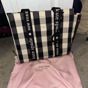Kate spade gingham canvas tote
